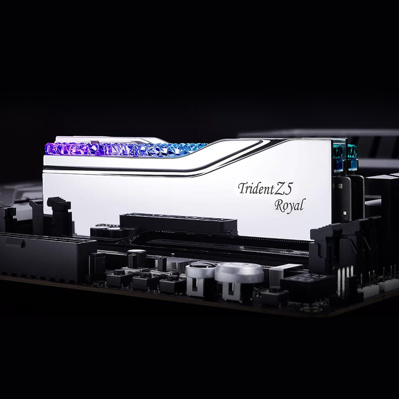 G.SKILL Trident Z5 Royal RGB Series (SILVER): 32GB/48GB/64GB/96GB DDR5-6000/6400/6800/7200/7600/7800/8000/8200/8400 MT/s - Intel XMP 3.0 Ready