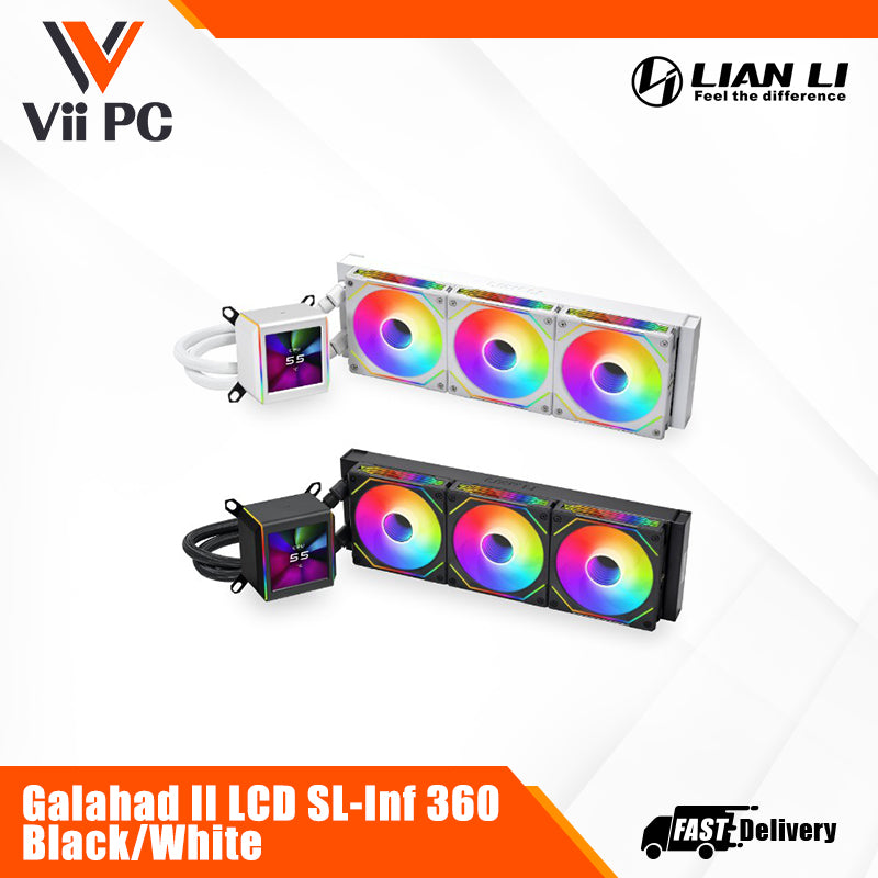 Lian Li Galahad II LCD AIO 360 SL INF ARGB CPU Liquid Cooler (Black/White)