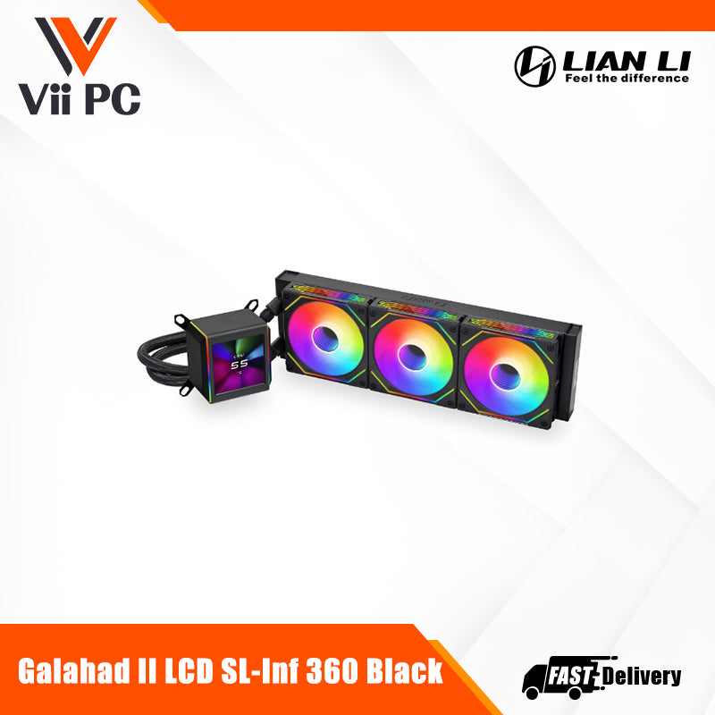 Lian Li Galahad II LCD AIO 360 SL INF ARGB CPU Liquid Cooler (Black/White)
