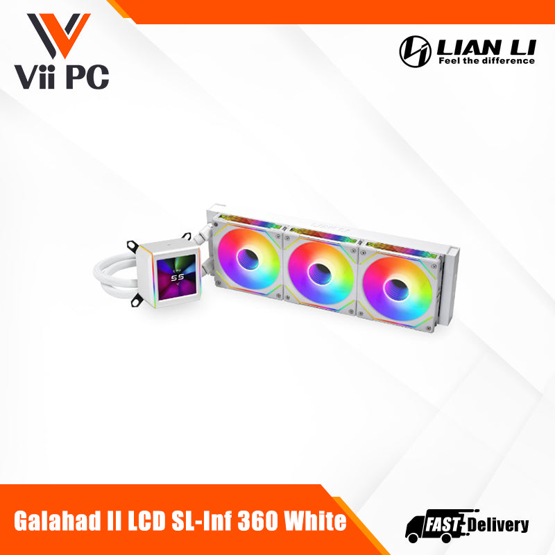 Lian Li Galahad II LCD AIO 360 SL INF ARGB CPU Liquid Cooler (Black/White)