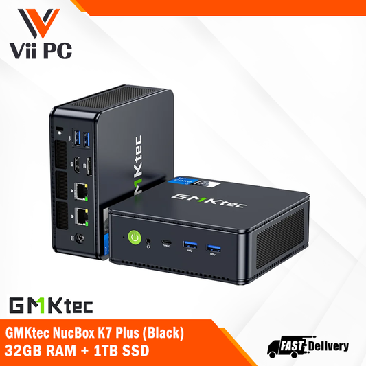 GMKtec NucBox K7 PLUS Mini PC (Black) - Intel Core i7-13620H Processor (32GB RAM + 1TB SSD)