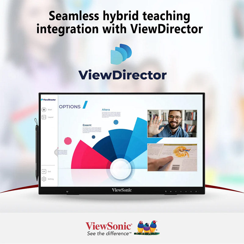 ViewSonic ID2456 24" Touch Monitor with MPP2.0 Active Pen, Advanced Ergonomics and USB C for Digital Writing, Graphics Drawing, Remote Teaching, Distance Learning