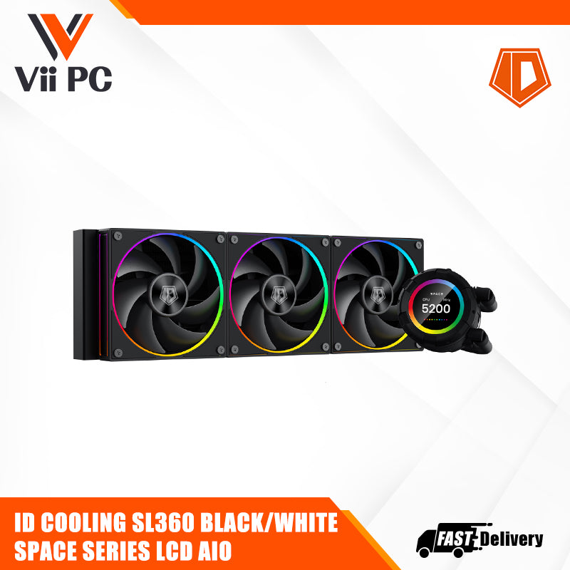 ID Cooling SL360 Space Series LCD AIO Liquid CPU Cooler Black/White