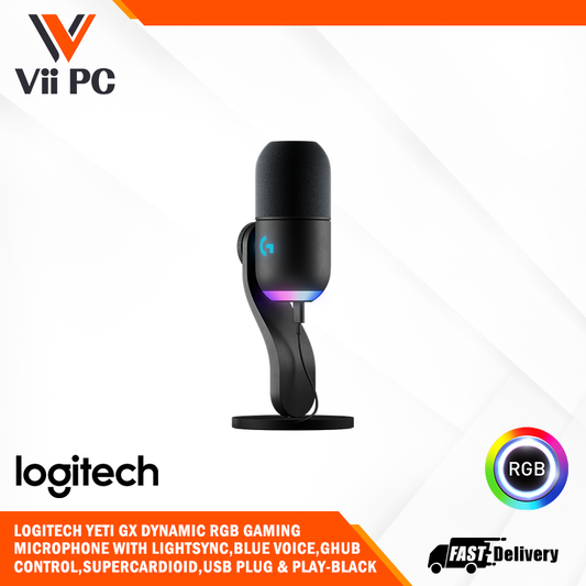 LOGITECH Yeti GX - Dynamic RGB Gaming Microphone with LIGHTSYNC - BLACK