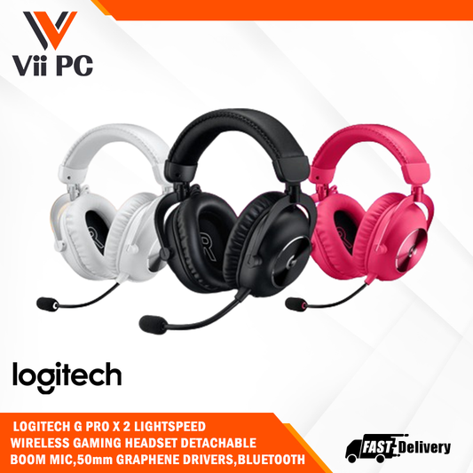 LOGITECH PRO X 2 LIGHTSPEED Wireless Gaming Headset (PRO SERIES) 2.4 GHz LIGHTSPEED Bluetooth®
