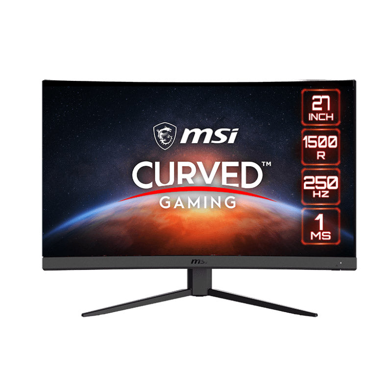 MSI G27C4X Curved Gaming Monitor - 27" FHD (1920x1080) 250Hz, Curved 1500R, HDR Ready, AMD FreeSync Premium Technology, Anti-Flicker, Less Blue Light, Frameless design