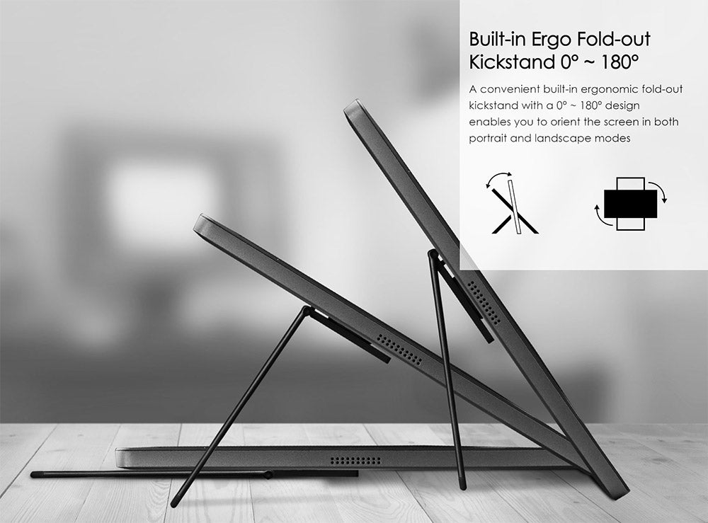 MSI PRO MP161 15.6" Full HD Portable Monitor, Portable Design, Ultra Slim Design, HDMI, Type- C Display, Built-in Speakers