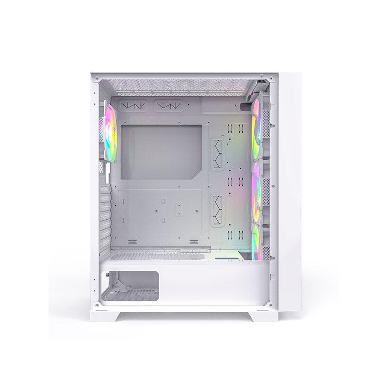 Montech AIR 1000 Premium ARGB ATX Mid Tower Case - Detachable Mesh, Tempered Glass Front Panel and Swivel Glass Side Panel (Black/White)