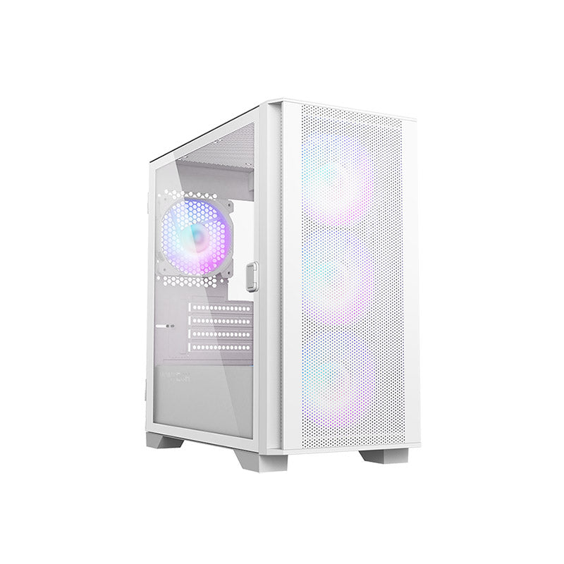 Montech AIR 100 ARGB Micro-ATX Case - 4 ARGB Fans, Lighting Controller, Fine Mesh Front Panel Design (Black/White)