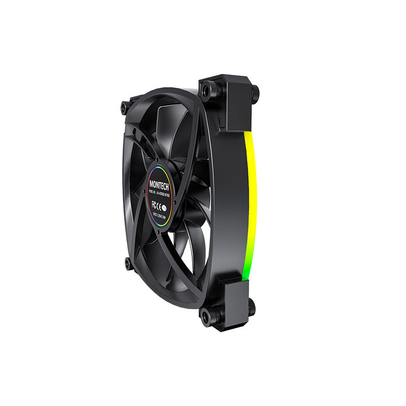 Montech AX120 PWM Single Fan Pack (Black/White) - 120mm, ARGB Lighting, Built for System Cooling Performance, PWM Smart Control, Silent Operation, Durable Rifle bearing