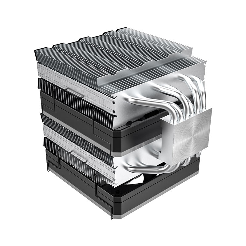 Montech METAL DT24 BASE CPU Air Cooler (Six Heat pipes and Dual Tower Design, Socket compatibility: AM4/AM5/LGA 115X/1200/1700)