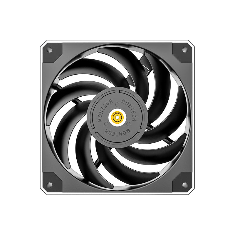 Montech Metal 120 PWM Fan (Single Pack) - 120mm, Industrial-Grade 6-Pole Motor, Shock-Proof, Efficient and Silent