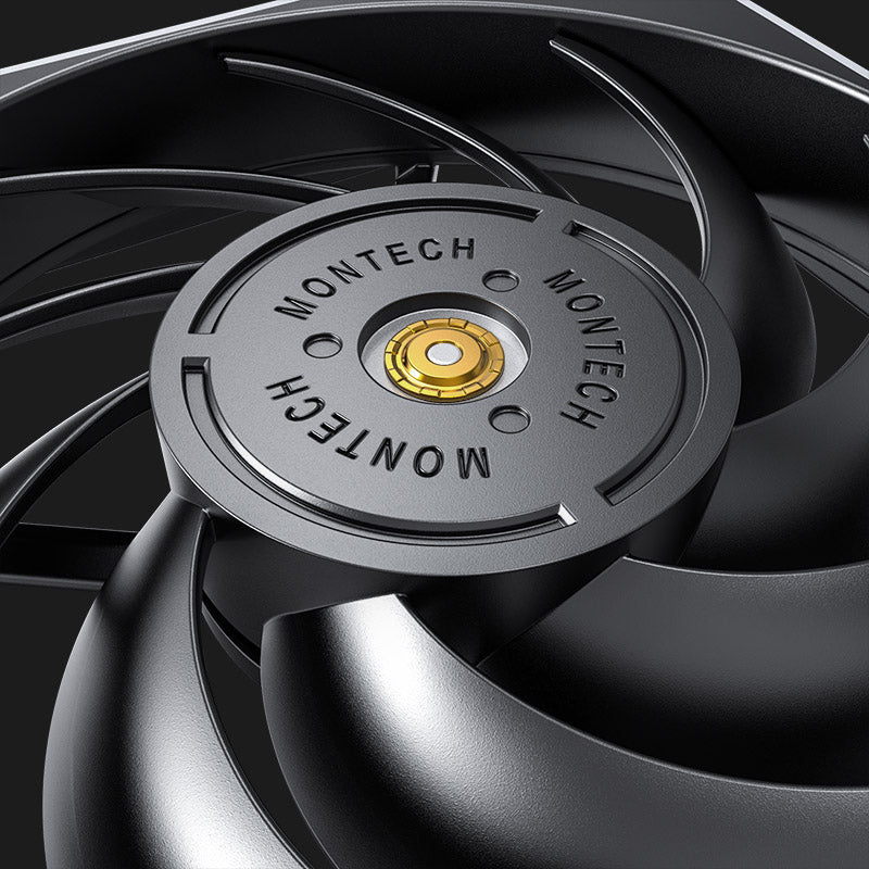 Montech Metal 120 PWM Fan (Single Pack) - 120mm, Industrial-Grade 6-Pole Motor, Shock-Proof, Efficient and Silent