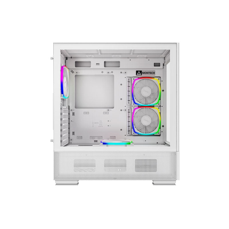 Montech SKY TWO ATX Mid Tower Case - High Airflow Performance, ARGB PWM Fans, Dust-Resistant Design