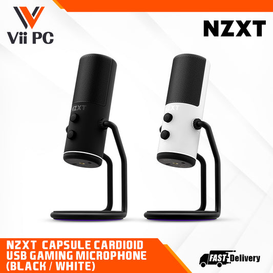 NZXT Capsule Cardioid USB Gaming Microphone - Black/White