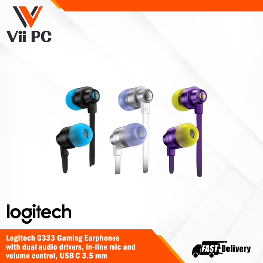 LOGITECH G333 Gaming Earphones with Mic and Dual Drivers