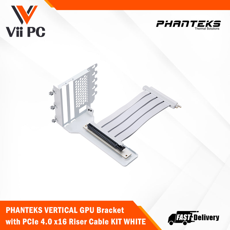 PHANTEKS VERTICAL GPU Bracket with PCIe 4.0 x16 Riser Cable KIT BLACK/WHITE