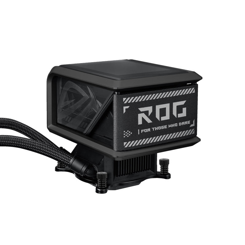 ASUS ROG Ryuo IV SLC 360 ARGB AIO Gaming CPU Liquid Cooler (6.67-inch Curved AMOLED display / Display Custom Content / Sliding LCD panel / 200mm tubing / Aura Fan Edge) - Compatible with AMD & Intel Socket