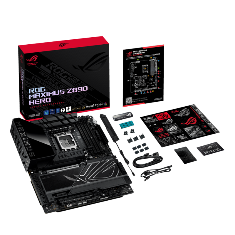 ASUS ROG MAXIMUS Z890 HERO - Support Intel® Core™ Ultra Processors (Series 2), LGA1851, DDR5, AI Networking II, Extensive Gen 5, WIFI 7, Polymo Lighting II - GAMING ATX Motherboard (AI PC Ready)