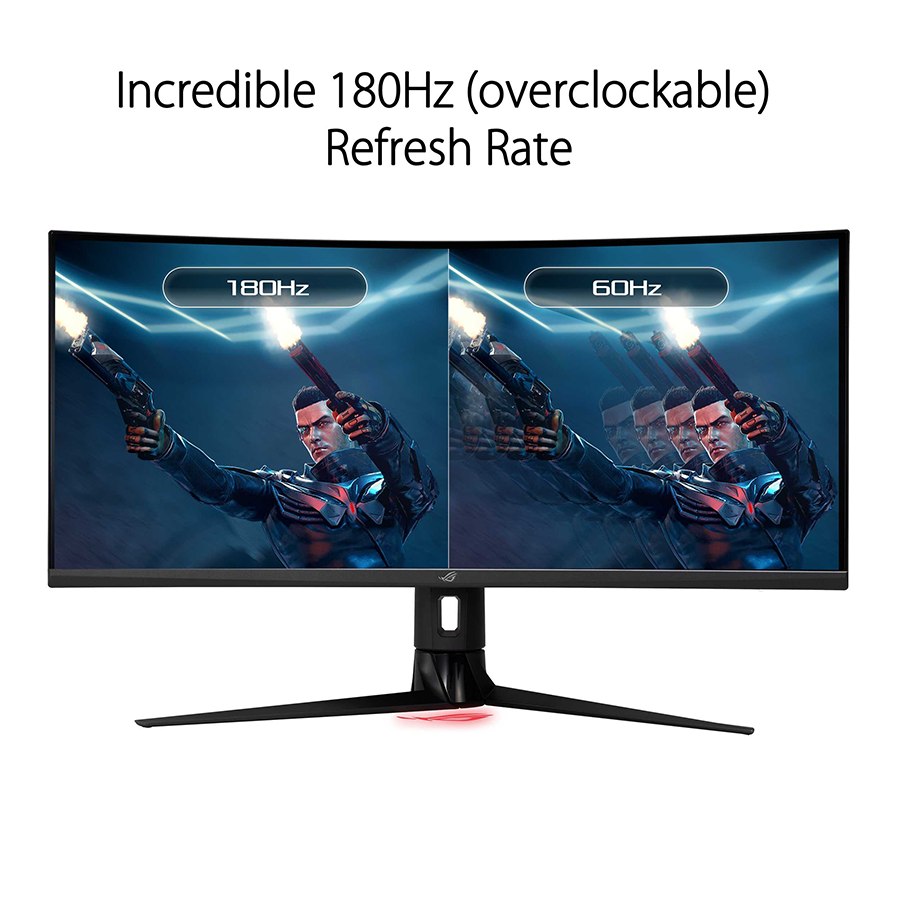 ASUS ROG Strix XG349C Ultra-wide Curved Gaming Monitor - 34” UWQHD (3440 x 1440), 180Hz, 1ms, ELMB Sync, 135% sRGB, G-Sync Compatible, DisplayHDR 400, Eye Care, USB-C, DisplayPort, HDMI