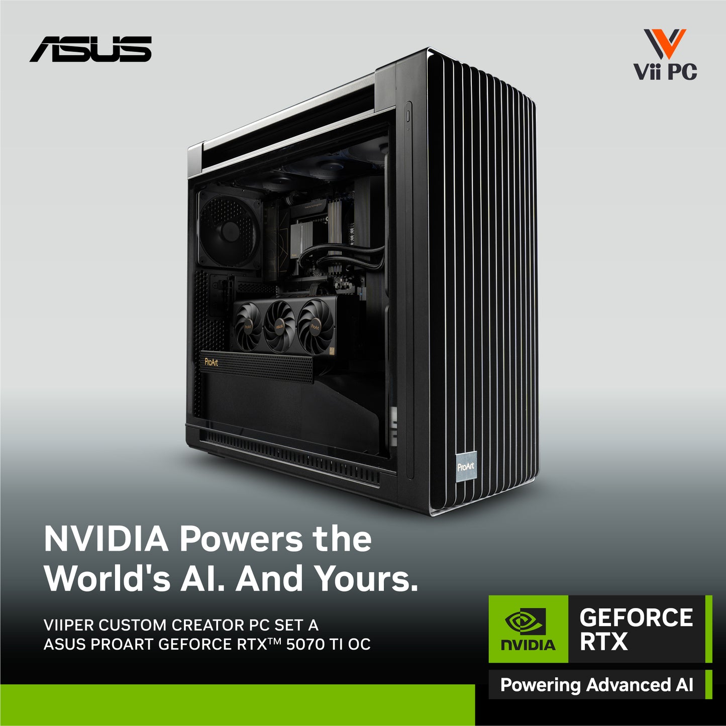 ViiPER Custom CREATOR PC Set A - GeForce RTX™ 5070 Ti OC + AMD Ryzen 7 7800X3D - AI PC (Powered By ASUS) - Redeem SGD30 voucher