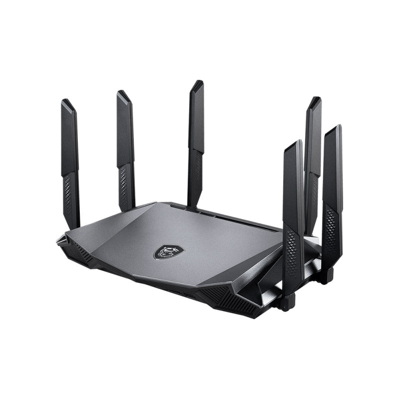 MSI Radix AX6600 WiFi 6 Tri-Band Gaming Router - AI QoS, 1.8GHz Quad-Core Processor, MU-MIMO, Gigabit Wireless, Dual 5 GHz band, High Speed Long Range