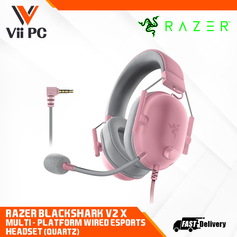 RAZER BlackShark V2 X - Multi-platform Wired Esports Headset, 3.5mm Jack (Black/White/Quartz) - FRML Packaging