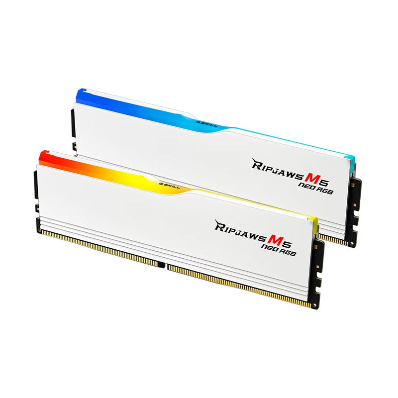 G.SKILL Ripjaws M5 Neo RGB: 32GB/64GB DDR5-6000/6400 MT/s - AMD EXPO Profile Ready, Dual Channel Kit (BLACK/WHITE)