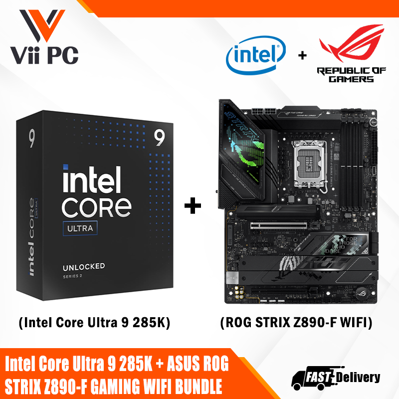 ASUS ROG STRIX Z890-F GAMING WIFI AM5 ATX Motherboard + Intel® Core™ Ultra 9 Processor 285K BUNDLE