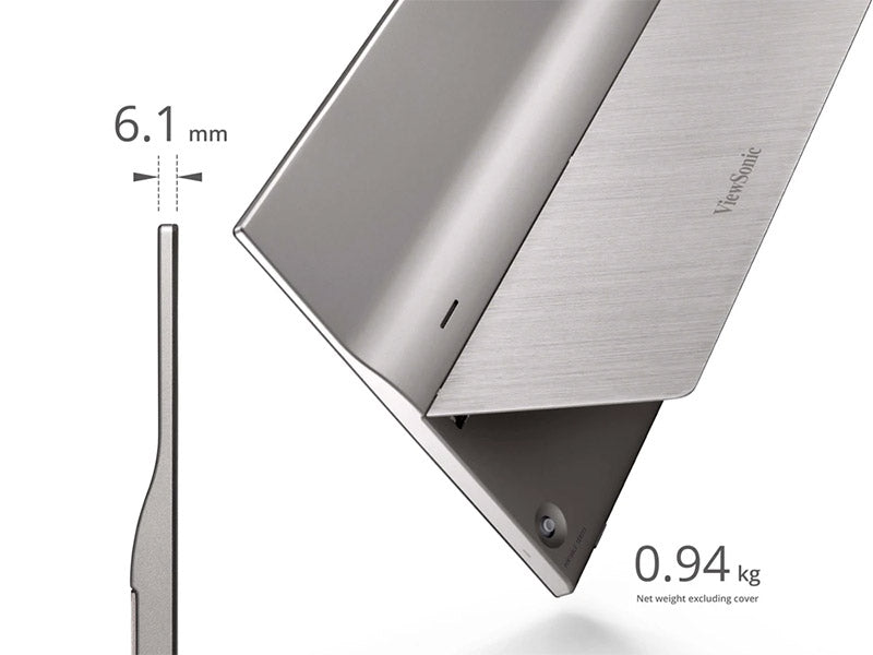 ViewSonic TD1655 16” 10-point Touch Portable Monitor, Extend Your Content from Mobile Devices, Flexible Setup with 2 x USB Type C, Anti-slip Cover, Aluminum stand, 6H hardness, Grey