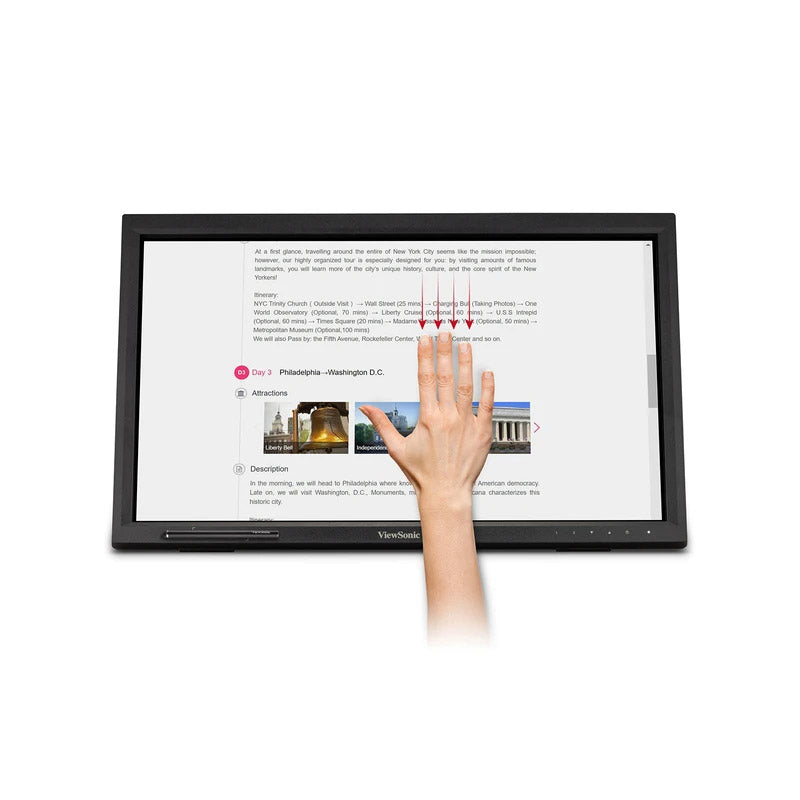 Viewsonic TD2423 24" Full HD 1080p IPS Panel Display, 10-point Multi touch, Frameless, HDMI,VGA & DVI, VESA mount (For retail, education, or enterprise use)