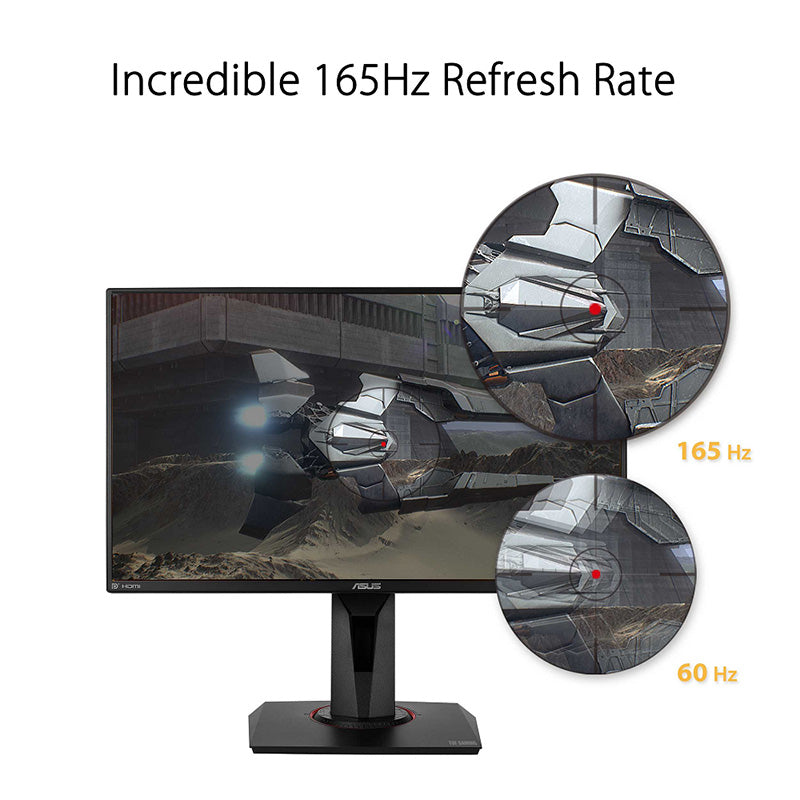 ASUS TUF Gaming VG259QR Gaming Monitor - 25" (24.5" viewable) FHD (1920x1080), 165Hz, Extreme Low Motion Blur™, G-Sync compatible, 1ms (MPRT), Shadow Boost