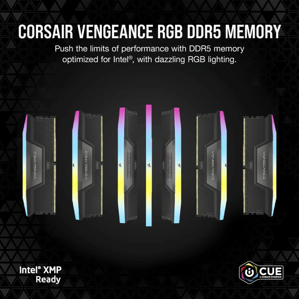 CORSAIR VENGEANCE RGB 96GB(2x48GB) DDR5 DRAM 6000Mhz / 6400Mhz CL30/CL32 Memory Kit - Black