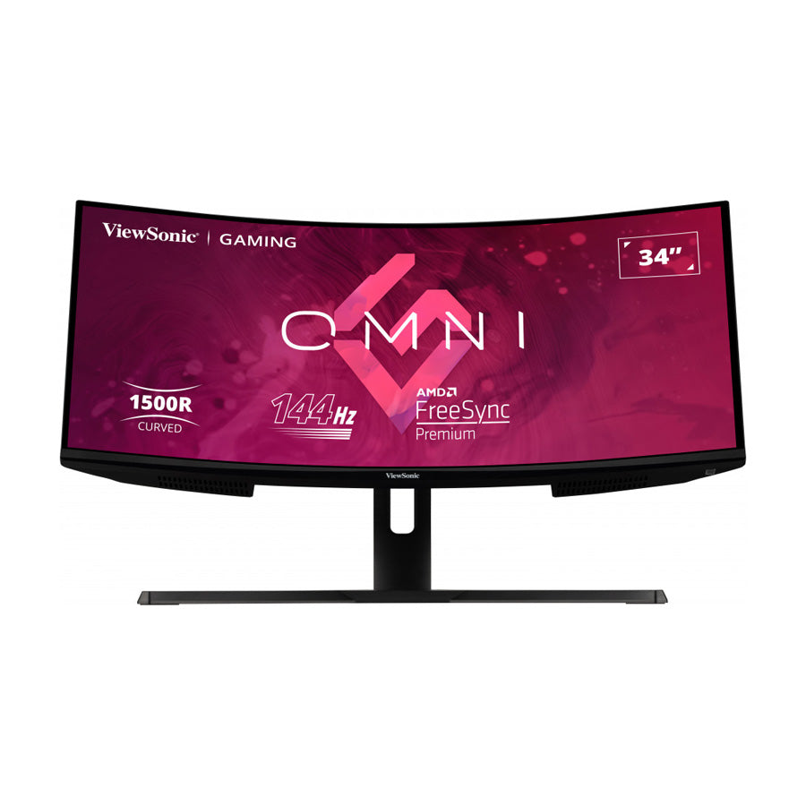 ViewSonic VX3418-2KPC 34” 3440x1440 (UWQHD) 144Hz Curved Gaming Monitor - 1500R Curved, 1ms (MPRT), Adaptive Sync, VA Technology, HDMI and Display Port