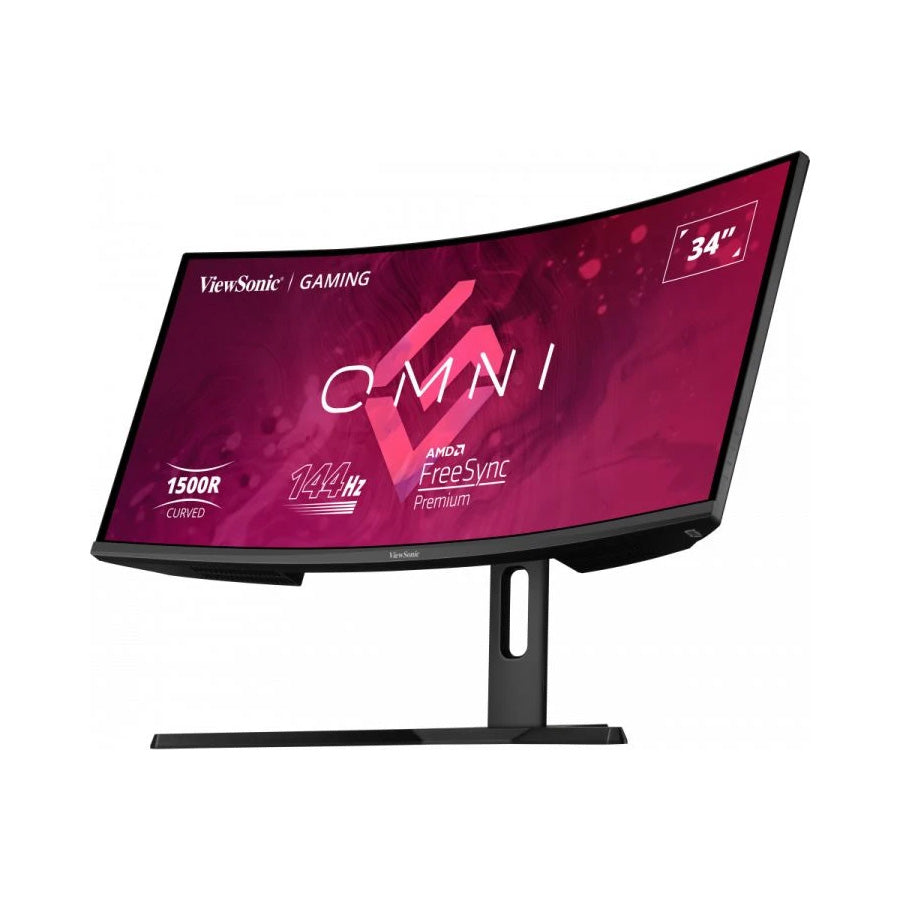 ViewSonic VX3418-2KPC 34” 3440x1440 (UWQHD) 144Hz Curved Gaming Monitor - 1500R Curved, 1ms (MPRT), Adaptive Sync, VA Technology, HDMI and Display Port