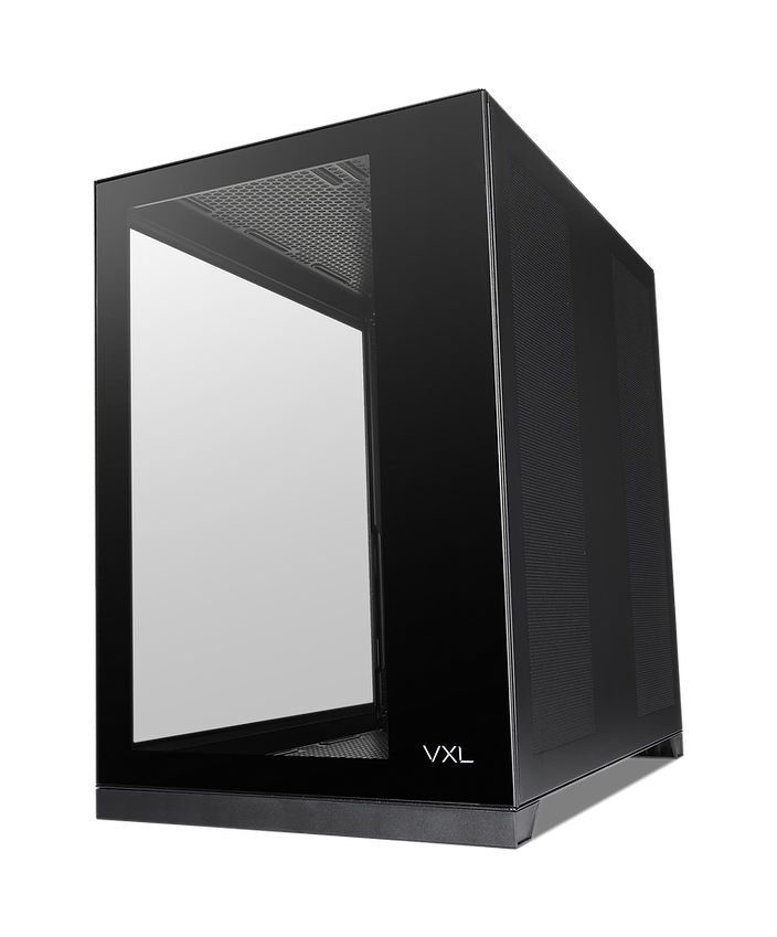 TECWARE VXL TG Dual Chamber ATX Case (Black/White) - Tempered Glass Panels