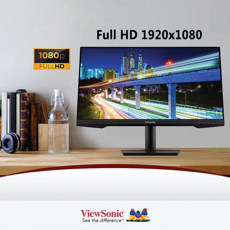 ViewSonic VA2409-MHU 24"Full HD 1080p USB C Monitor with Ultra-Thin Bezel, Adaptive Sync, 75Hz, Eye Care for Home and Office