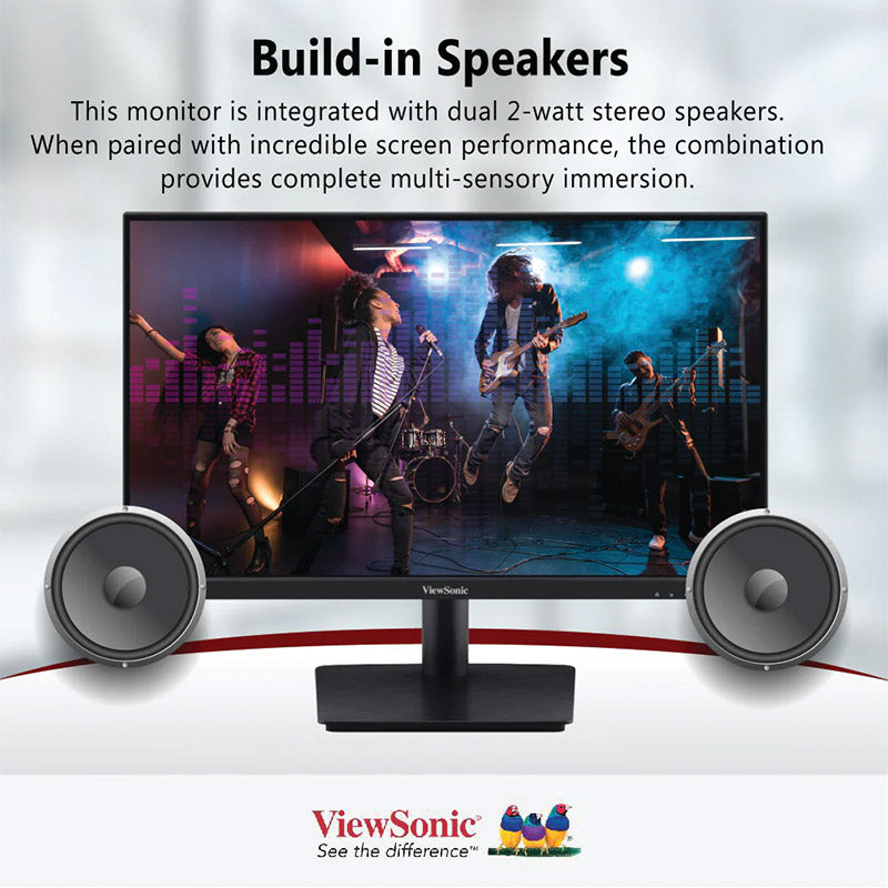 ViewSonic VA2409-MHU 24"Full HD 1080p USB C Monitor with Ultra-Thin Bezel, Adaptive Sync, 75Hz, Eye Care for Home and Office
