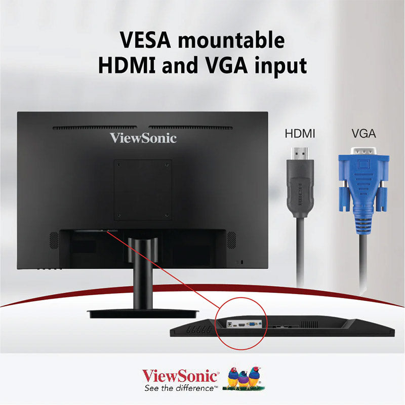 ViewSonic VA2409-MHU 24"Full HD 1080p USB C Monitor with Ultra-Thin Bezel, Adaptive Sync, 75Hz, Eye Care for Home and Office