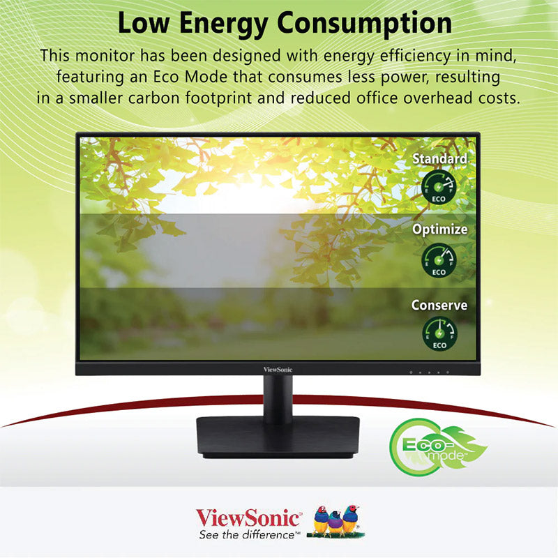 ViewSonic VA2409-MHU 24"Full HD 1080p USB C Monitor with Ultra-Thin Bezel, Adaptive Sync, 75Hz, Eye Care for Home and Office