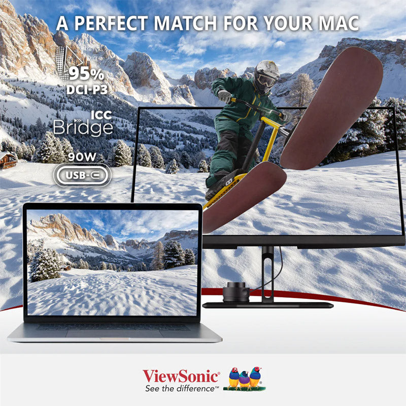 ViewSonic VP2776 27" QHD USB-C Monitor with 165Hz, ColorPro Wheel, Pantone Validated, Delta E<2 Color Accuracy, HDMI, USB, DisplayPort for Professional Home and Office