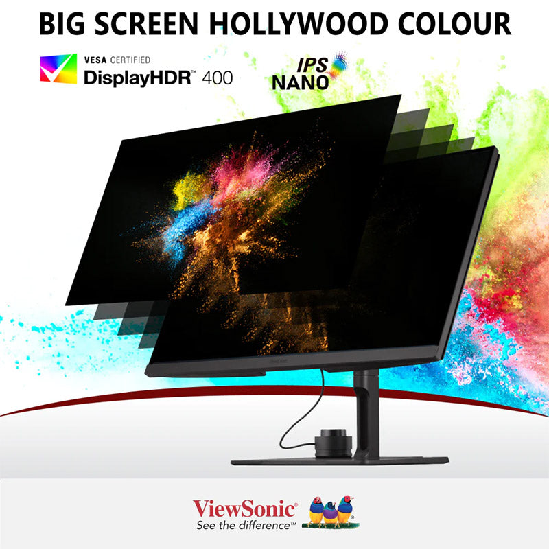ViewSonic VP2776 27" QHD USB-C Monitor with 165Hz, ColorPro Wheel, Pantone Validated, Delta E<2 Color Accuracy, HDMI, USB, DisplayPort for Professional Home and Office