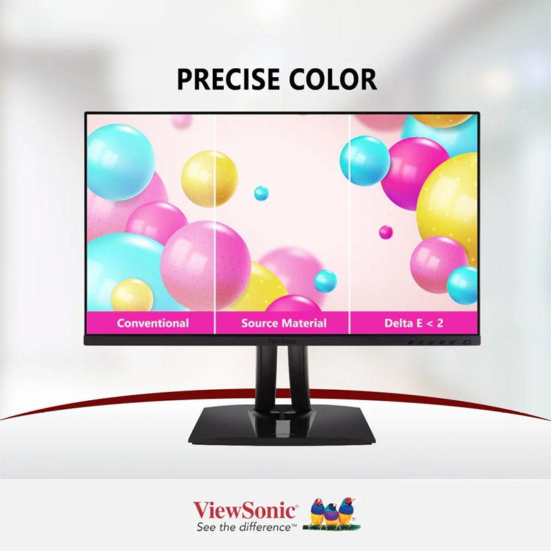 ViewSonic VP3256-4K 32" IPS 4K Monitor with Ultra-Thin Bezels, Color Accuracy, Pantone Validated, HDMI, DisplayPort and USB-C with 60W high-speed charging, for Professional, Home and Office