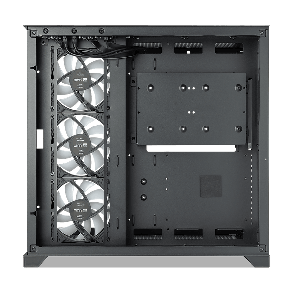Tecware VXL EVO ATX DUAL TEMPERED GLASS CASE - ARGB , Dual Chamber Layout , Panel Locking Mechanism , Includes 4x RGB Fans , 1 Yrs Wty , BLACK / WHITE