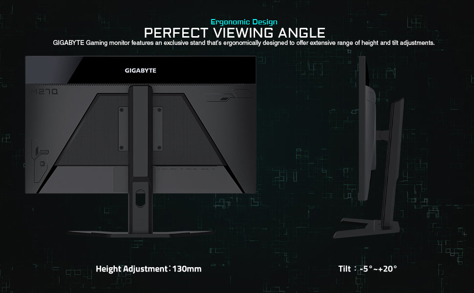 GIGABYTE M27Q Ver 2.0 27" KVM Gaming Monitor - 170Hz SuperSpeed IPS (2560x1440), 1440P (2K), 0.5ms, AMD FreeSync Premium, 95% DCI P3, HDR Ready