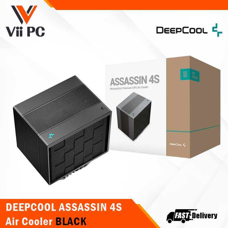 DeepCool ASSASSIN 4S CPU Air Cooler - Single Center 140mm FDB Fan, 7 Copper Heat Pipes, Quiet/Peformance Mode Switch (Black/White)