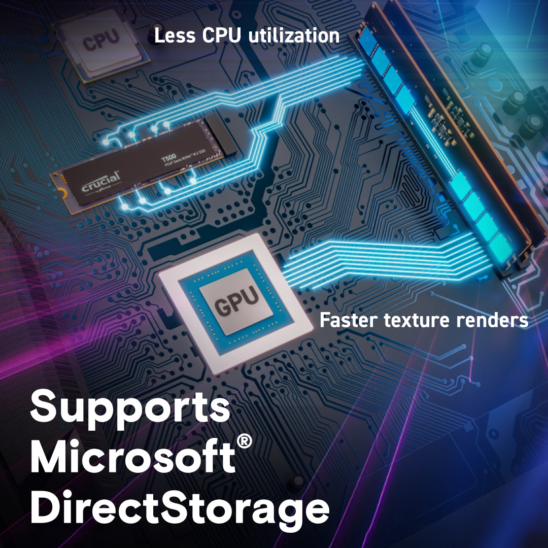 Crucial T500 PCIe Gen4 NVMe M.2 SSD (1TB / 2TB / 4TB)