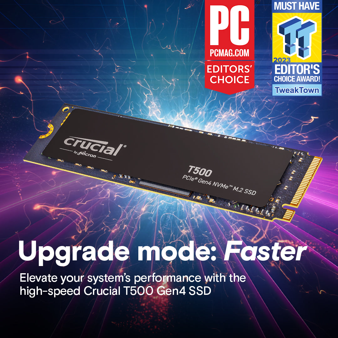Crucial T500 PCIe Gen4 NVMe M.2 SSD (1TB / 2TB / 4TB)