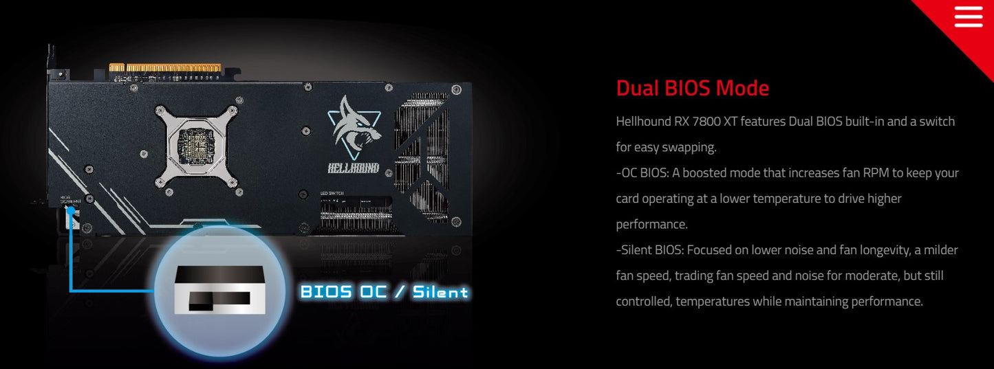 PowerColor Hellhound AMD Radeon RX 7800 XT 16GB GDDR6 Graphics Card