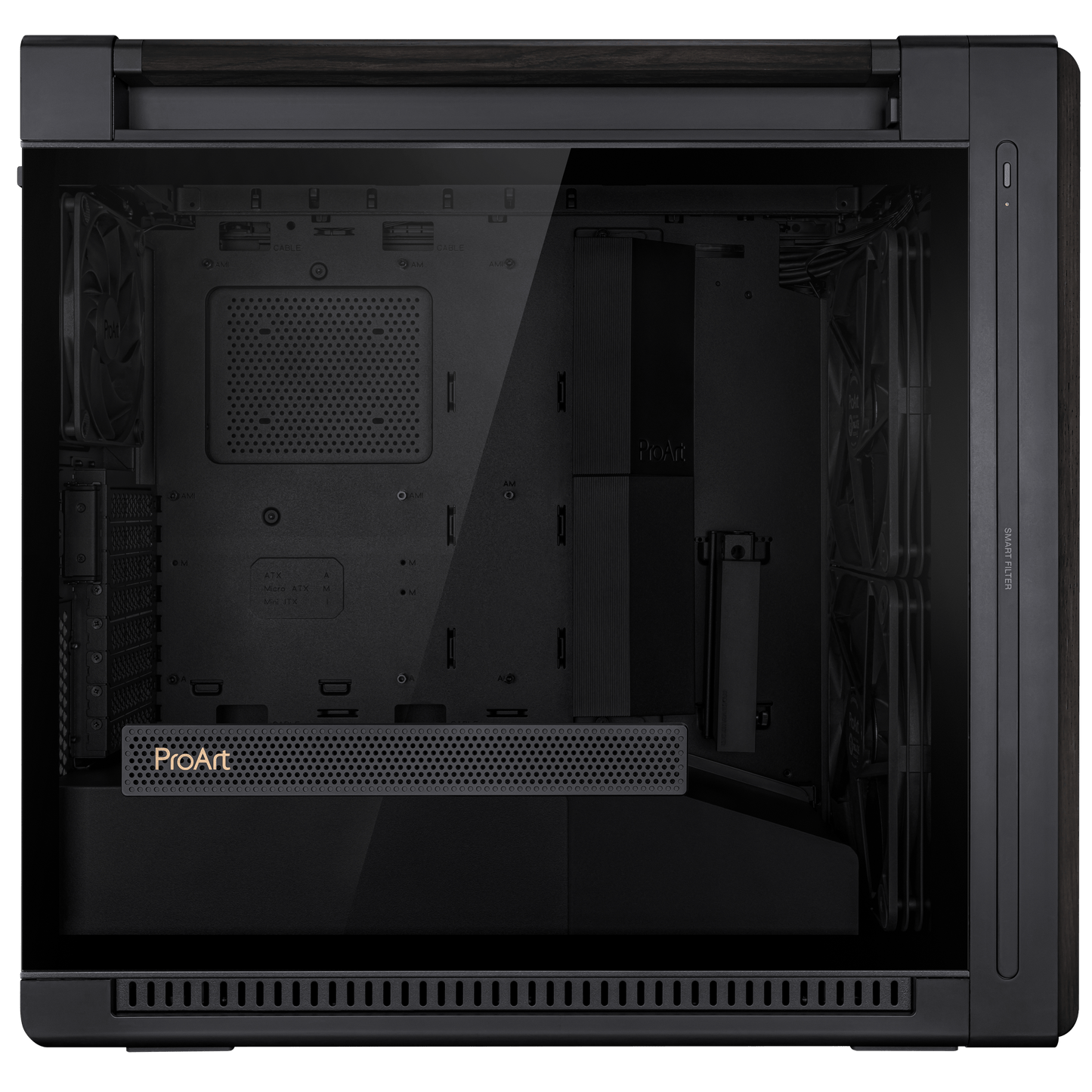 ASUS ProArt PA602 Wood Edition Mid Tower - Tempered Glass Panel